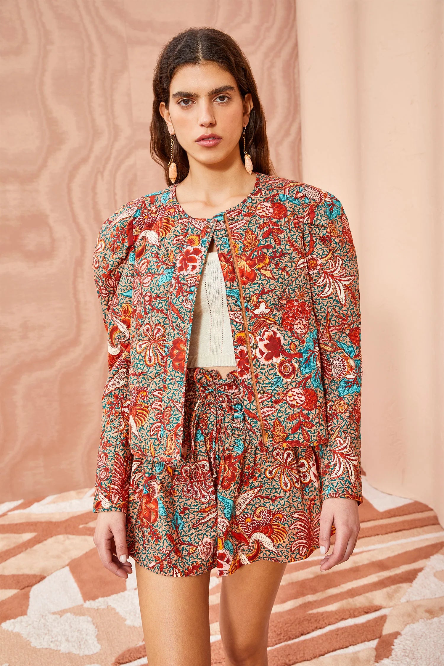 Esti Jacket - Primrose Floral Rayon Jacket Velvet Jacket Corduroy Jacket