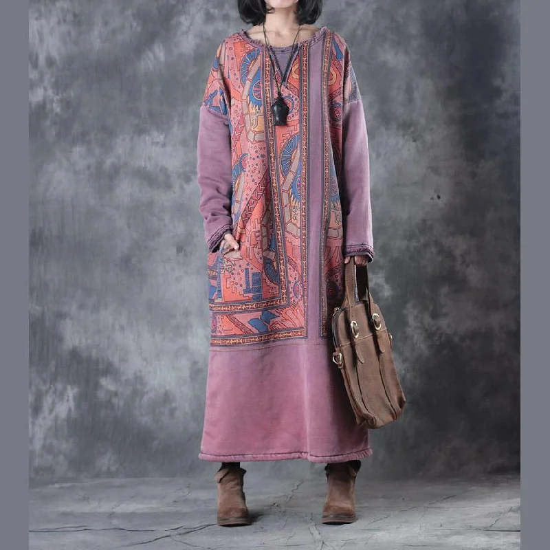 fashion pink prints cotton dresses casual pullover dresses Fine thick cotton dress Sabrina Neck Pullover fashion pink prints cotton dresses casual pullover dresses Fine thick cotton dress Sabrina Neck Pullover
