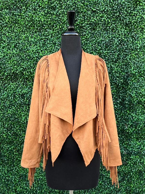 Fringed Moto Jacket Hooded Jacket Caped Jacket Shawl Collar Jacket