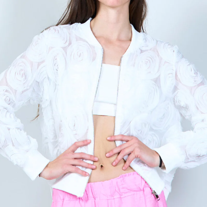 Floral embossed bomber jacket wholesale Toggled Jacket Drawstring Jacket Belted Jacket Floral embossed bomber jacket wholesale Toggled Jacket Drawstring Jacket Belted Jacket