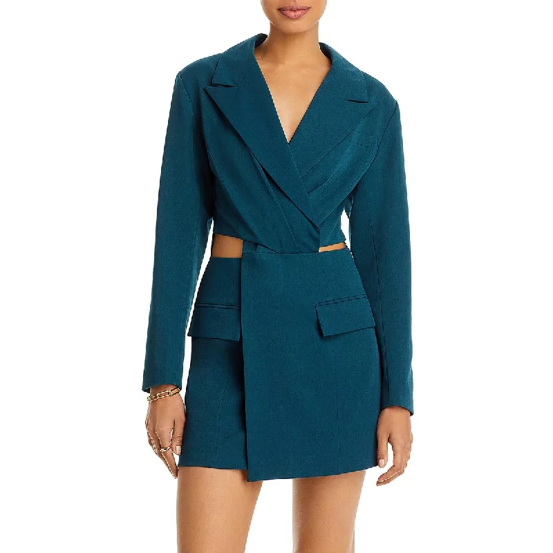 Fore Womens Blazer Short Mini Dress Women's Solid Blazer