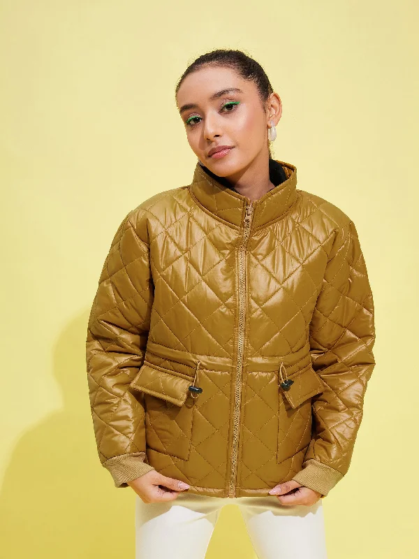 Girls Brown Front Pocket Quilted Jacket Chenille Jacket Brocade Jacket Lace Jacket