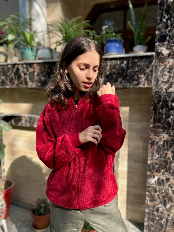 Girls Maroon Fleece Fur Front Pocket Hoodie Jacket Zippered Front Buttoned Front Snap Front Girls Maroon Fleece Fur Front Pocket Hoodie Jacket Zippered Front Buttoned Front Snap Front