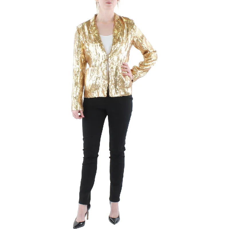 Gracia Womens Sequined Dressy Suit Jacket Mesh Jacket Canvas Jacket Denim Jacket