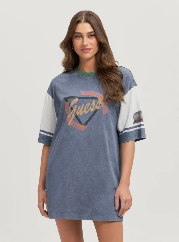 GUESS Originals Western T-Shirt Mini Dress Graphic T-Shirt Round Neck Polyester