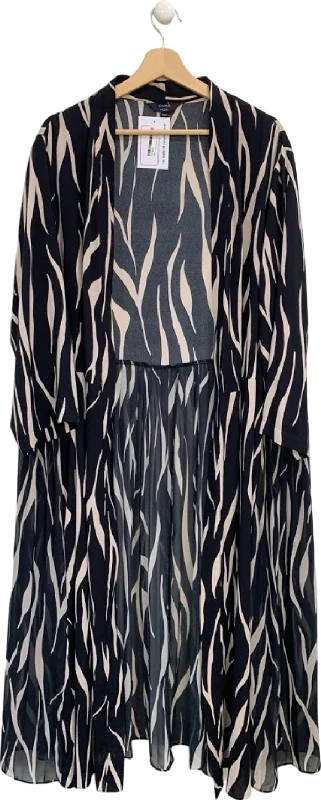 Joanna Hope Black and White Zebra Print Longline Jacket UK XXXL Cotton Fabric Linen Fabric Terry Fabric Joanna Hope Black and White Zebra Print Longline Jacket UK XXXL Cotton Fabric Linen Fabric Terry Fabric