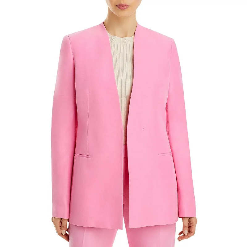Lafayette 148 New York Womens Linen Business Collarless Blazer Women's Vintage Suit