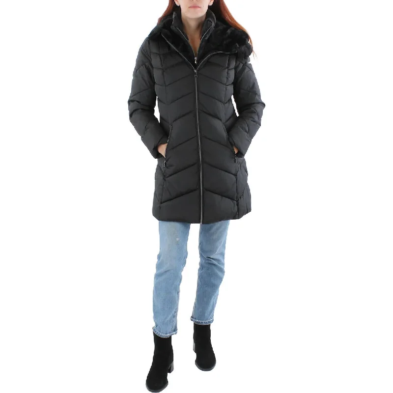 Laundry by Shelli Segal Womens Quilted Faux Fur Trim Puffer Jacket Nylon Jacket Polyester Jacket Spandex Jacket Laundry by Shelli Segal Womens Quilted Faux Fur Trim Puffer Jacket Nylon Jacket Polyester Jacket Spandex Jacket