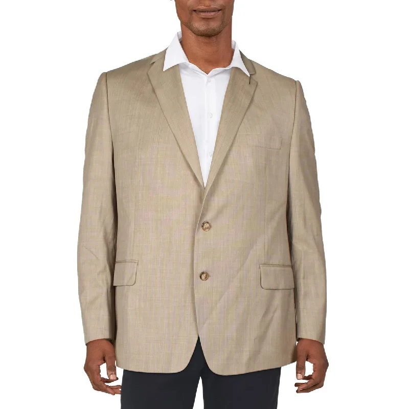 Lauren Ralph Lauren Mens Lancaster Wool Blend Plaid Two-Button Blazer Women's Trendy Jacket