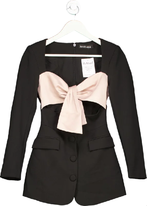 Lavish Alice Black Bow Detail Blazer Dress UK 6 Women's Classic Blazer