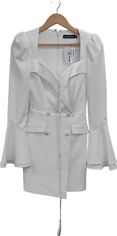 Lavish Alice White Arabella Flared Sleeve Blazer Dress UK 6 Women's Elegant Suit