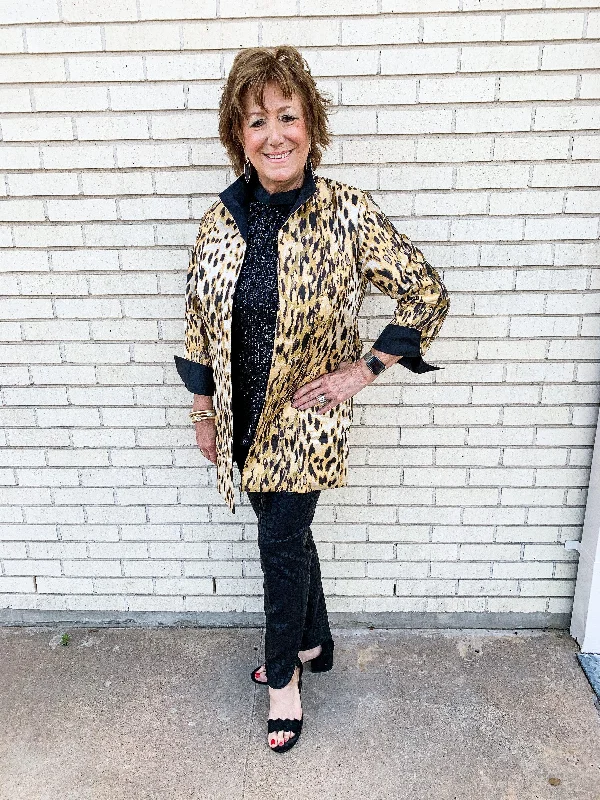 Leopard Metallic Jacket Belted Jacket Elasticated Jacket Padded Jacket