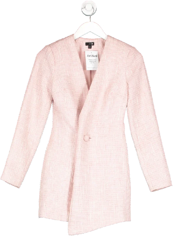 NBD Pink Tweed Blazer Dress UK XXS Women's Wedding Blazer