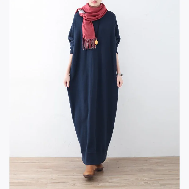 New blue sweater dresses trendy plus size sweater boutique batwing sleeve pullover sweater dress Spaghetti Sleeve Top New blue sweater dresses trendy plus size sweater boutique batwing sleeve pullover sweater dress Spaghetti Sleeve Top