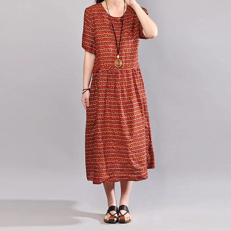 New cotton maxi dress plus size Women Retro Printed Short Sleeve Pullover Dress Set Sleeve Pullover New cotton maxi dress plus size Women Retro Printed Short Sleeve Pullover Dress Set Sleeve Pullover