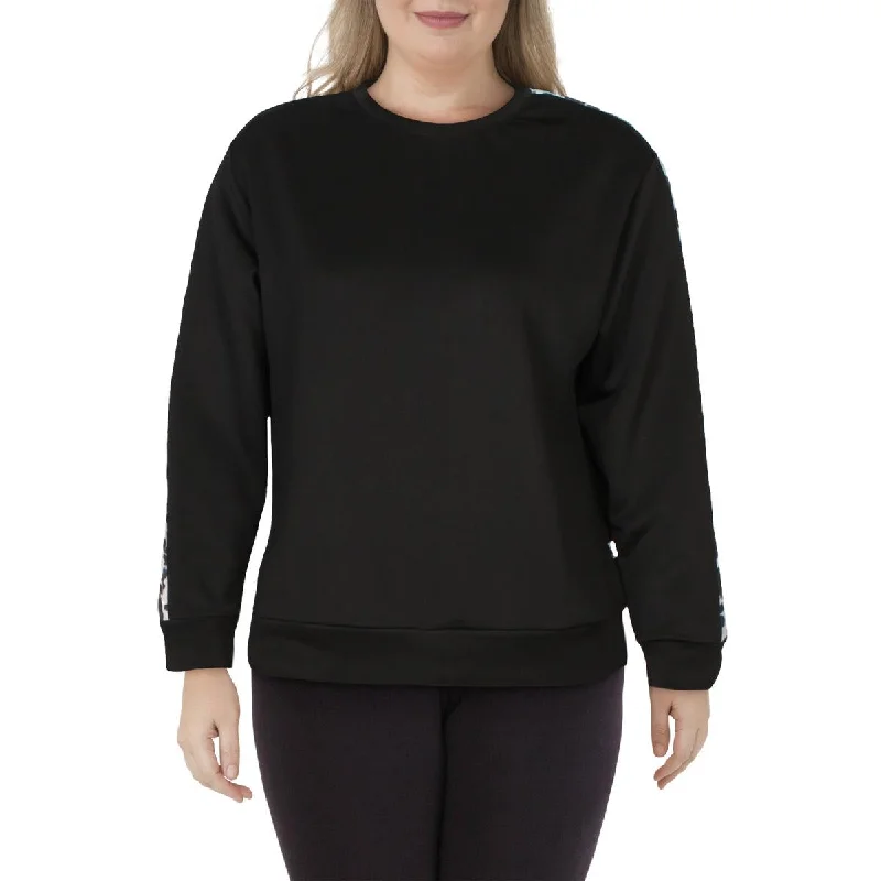 Nicole Miller Sport Women's Scuba Striped Activewear Crewneck Sweatshirt Hoodie with Zipper Versatile Modern Nicole Miller Sport Women's Scuba Striped Activewear Crewneck Sweatshirt Hoodie with Zipper Versatile Modern