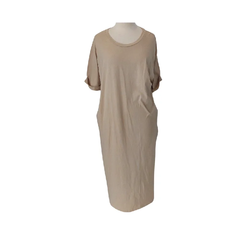 OAK+FORT Beige T-Shirt Maxi Dress | Brand New | Layered Multi-layer Single Layer