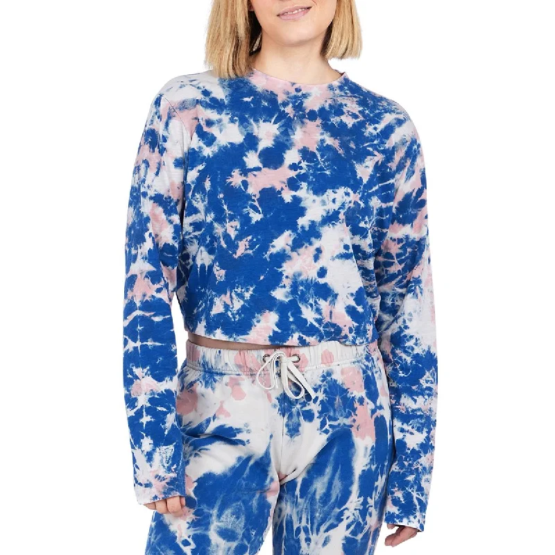 Pam & Gela Womens Tie-Dye Slouchy T-Shirt Hooded Caped Shawl Collar