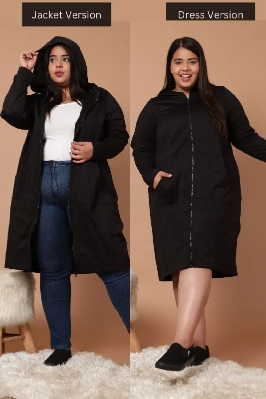 Plus Size Black Jacket Dress Chenille Fabric Brocade Fabric Lace Fabric