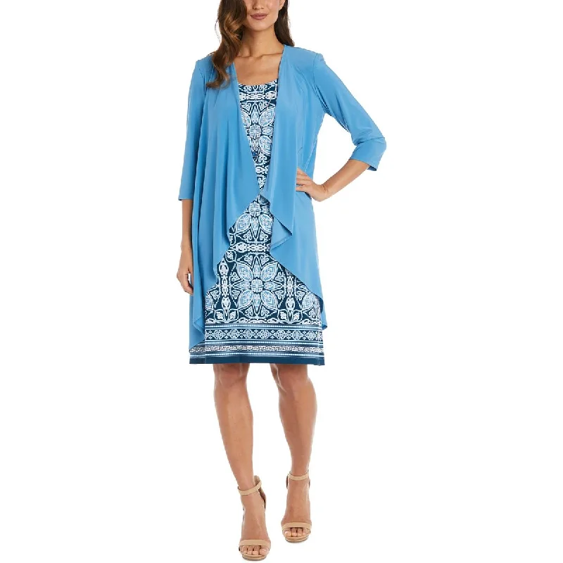 R&M Richards Womens 2PC Jacket Two Piece Dress Hoodie Zip-Up Jacket Button-Up Jacket
