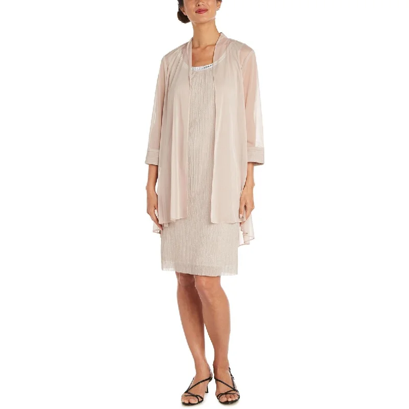 R&M Richards Womens Embellished Jacket Two Piece Dress Stand-Up Collar Roll-Neck Collar Turtle Neck R&M Richards Womens Embellished Jacket Two Piece Dress Stand-Up Collar Roll-Neck Collar Turtle Neck
