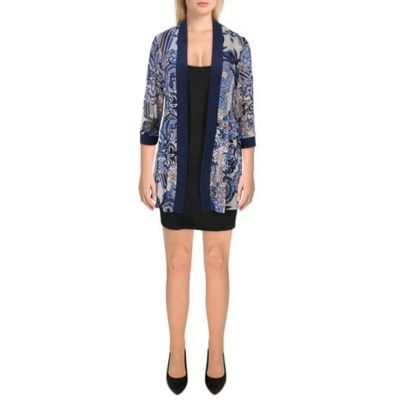 R&M Richards Womens Mesh Printed Duster Blazer Women's Handmade Blazer