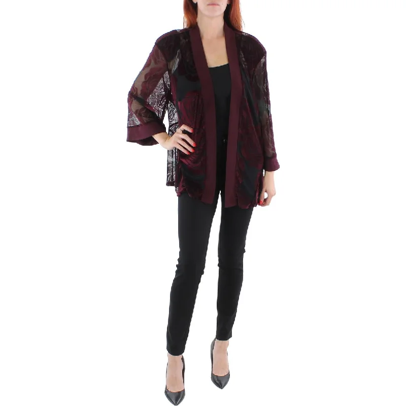 R&M Richards Womens Plus Mesh Velvet Duster Blazer Women's Handmade Blazer