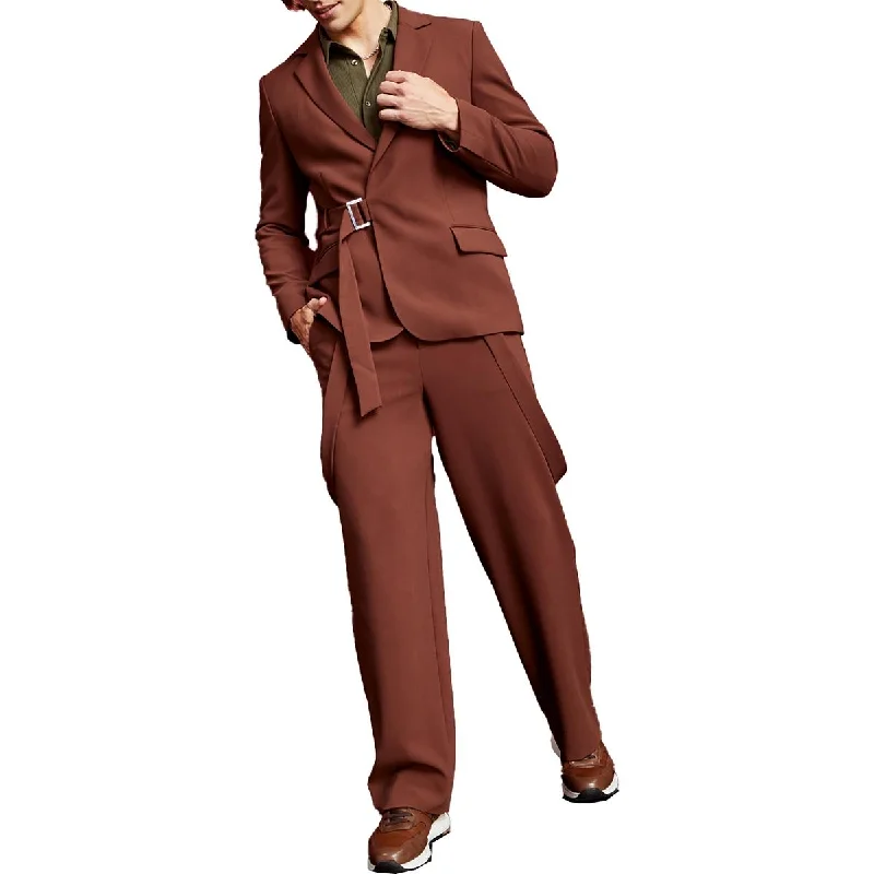 Royalty By Maluma Mens Belted Asymmetric One-Button Blazer Women's Elegant Suit