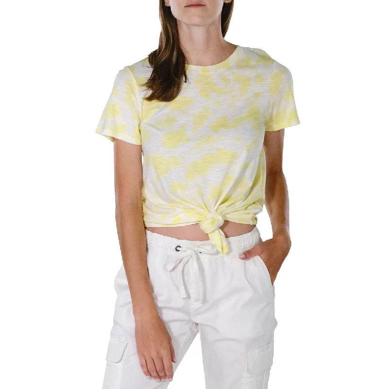 Sanctuary Womens Perfect Knot Tie-Dye Knotted Pullover Top Long Bell Sleeve
