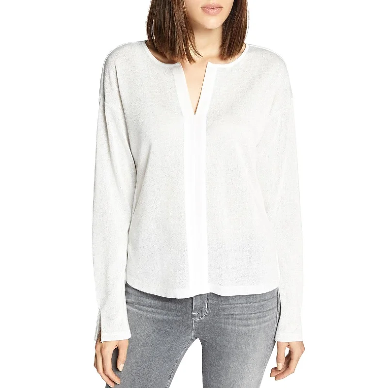 Sanctuary Womens Sienna Metallic Sheer Pullover Top Bolero Style Sweater