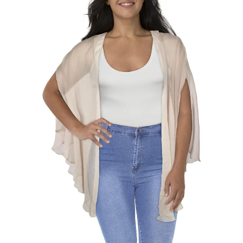 SLNY Womens Plus Chiffon Sheer Duster Blazer Women's Premium Blazer