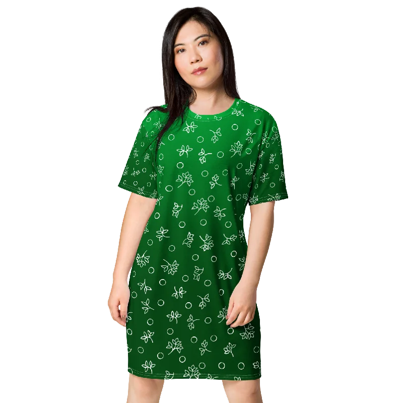 T-shirt dress V-Neck T-Shirt Long Sleeve Cotton