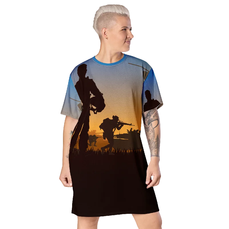 T-shirt dress Print Jacquard Patchwork