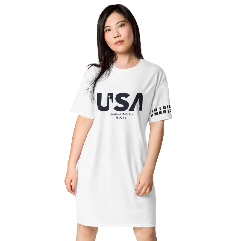 T-shirt dress Mesh Canvas Denim