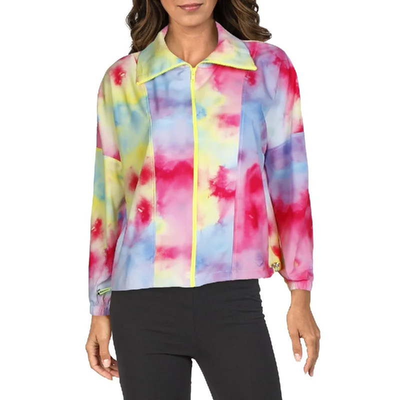 Terez Women's Tie-Dye Print Paneled Full Zip Windbreaker Jacket Denim Jacket Leather Jacket Suede Jacket Terez Women's Tie-Dye Print Paneled Full Zip Windbreaker Jacket Denim Jacket Leather Jacket Suede Jacket