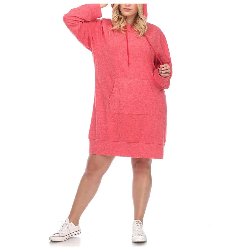 White Mark Womens Plus Hoodie Mini Sweatshirt Dress Hoodie with Ribbed Hem Stretchable Secure White Mark Womens Plus Hoodie Mini Sweatshirt Dress Hoodie with Ribbed Hem Stretchable Secure