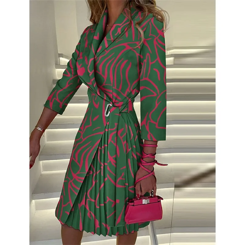Women's Blazer Dress A Line Dress Knee Length Ruched Print Dress Women's Wedding Blazer Women's Blazer Dress A Line Dress Knee Length Ruched Print Dress Women's Wedding Blazer