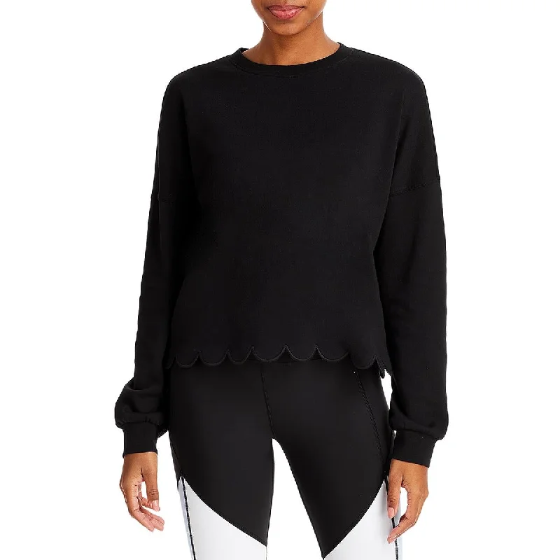 Aqua Womens Scalloped Long Sleeves Sweatshirt Hoodie with Batwing Sleeves Loose Dramatic Aqua Womens Scalloped Long Sleeves Sweatshirt Hoodie with Batwing Sleeves Loose Dramatic