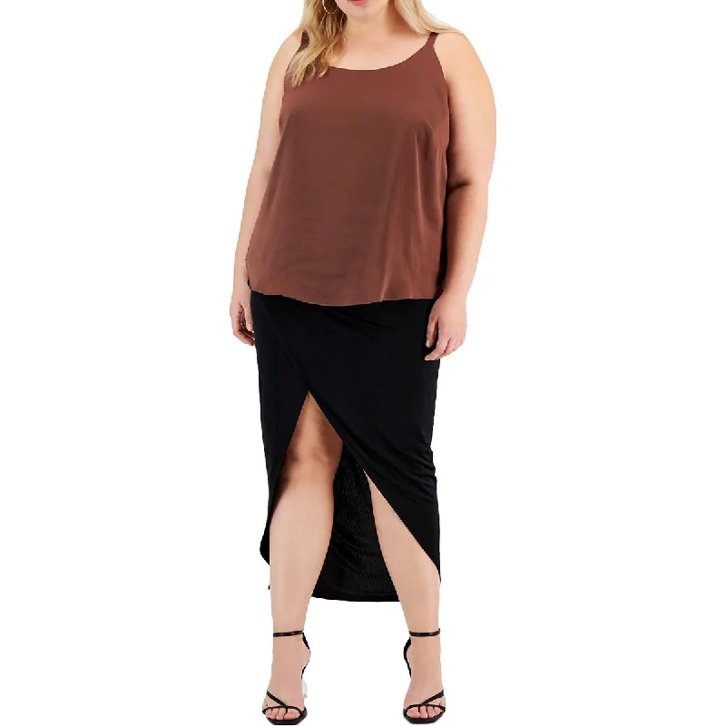 Bar III Womens Plus Cami Tank Top Pullover Top Honey Neck Pullover