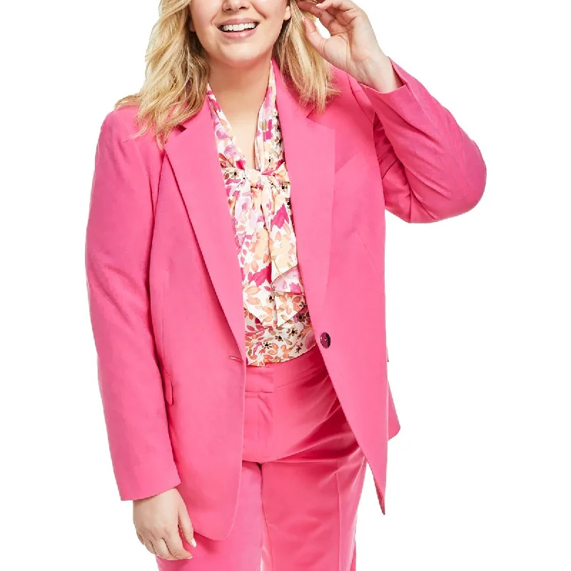 Bar III Womens Plus Stretch  One-Button Blazer Women's Luxurious Jacket