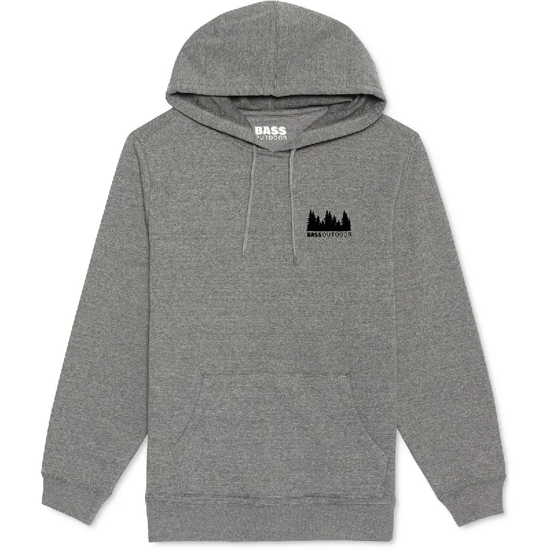 BASS OUTDOOR Mens Big & Tall Back Logo Front Pocket Hoodie Hoodie with Raw Hem Edgy Unfinished BASS OUTDOOR Mens Big & Tall Back Logo Front Pocket Hoodie Hoodie with Raw Hem Edgy Unfinished