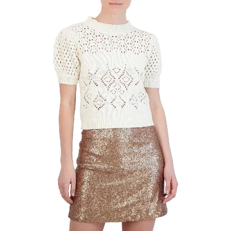BCBGMAXAZRIA Womens Knit Dressy Pullover Top Oversized Cozy Pullover