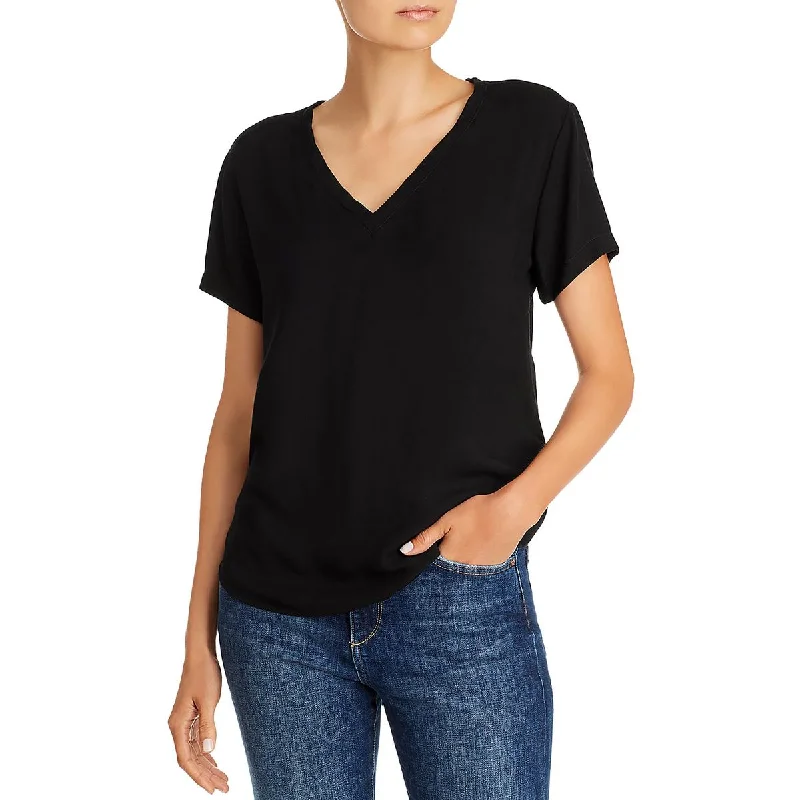 Bella Dahl Womens V-Neck Tee Pullover Top Lantern Sleeve Elegant