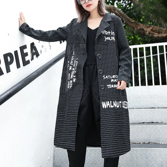 boutique black striped Coat plus size lapel print Coat Elegant baggy coats Ultra-Light Down Coat boutique black striped Coat plus size lapel print Coat Elegant baggy coats Ultra-Light Down Coat