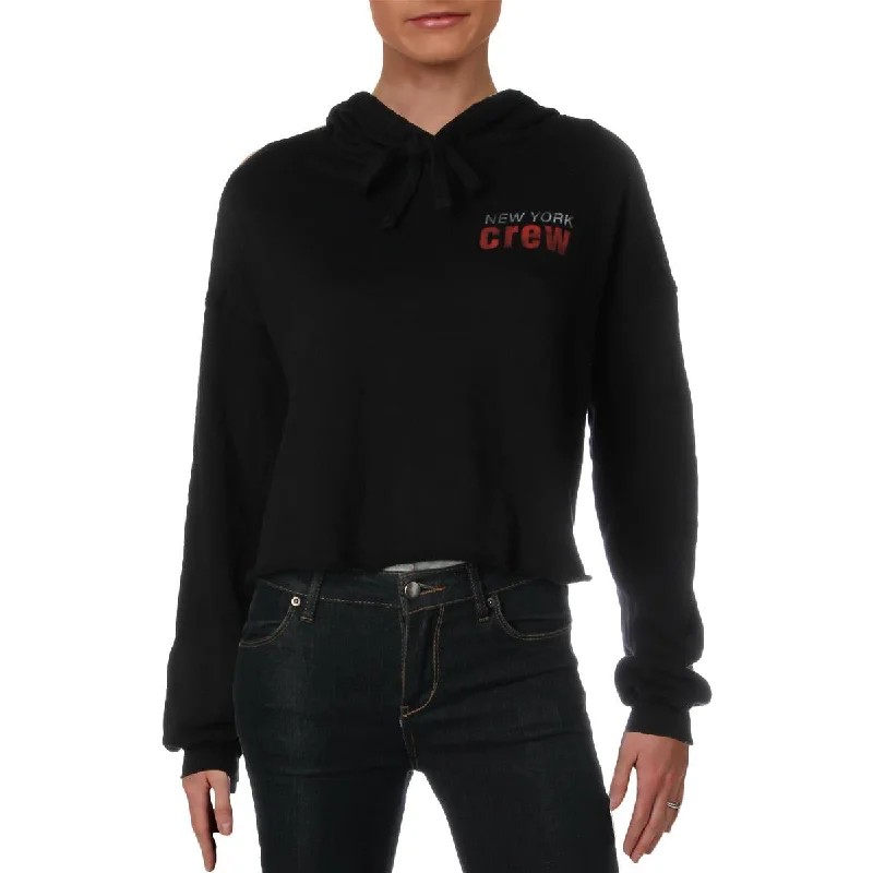Bravado Womens Guns N' Roses Tour 1987 Cropped Band Sweatshirt Hoodie with Typography Text Message Bravado Womens Guns N' Roses Tour 1987 Cropped Band Sweatshirt Hoodie with Typography Text Message