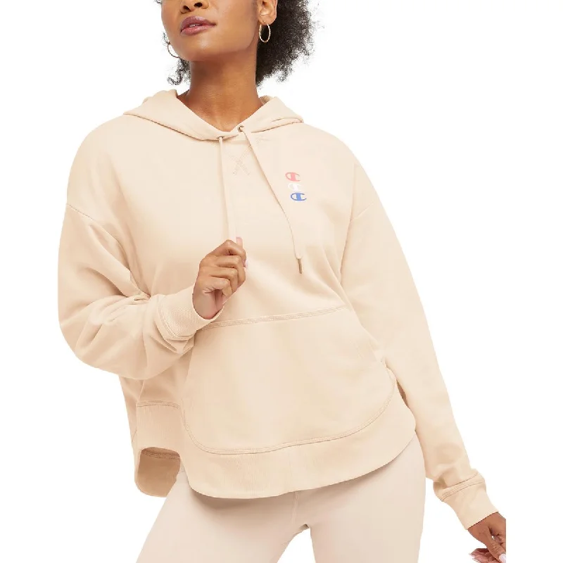 Champion Womens Logo Cotton Hoodie Hoodie with Puffed Sleeves Voluminous Trendy