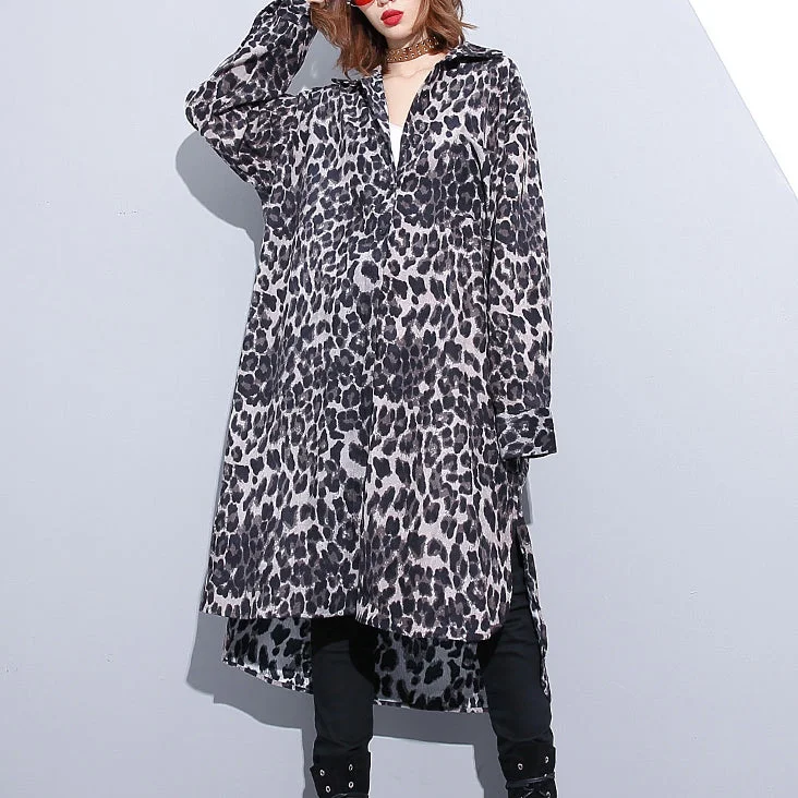 fashion black leopard plus size coat Turn-down Collar baggy coat Embroidered Kimono Coat fashion black leopard plus size coat Turn-down Collar baggy coat Embroidered Kimono Coat