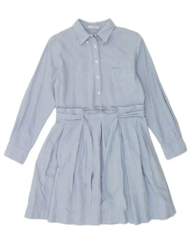 GANT Womens Pullover Shirt Dress UK 10 Small Blue Cotton High Neck Pullover
