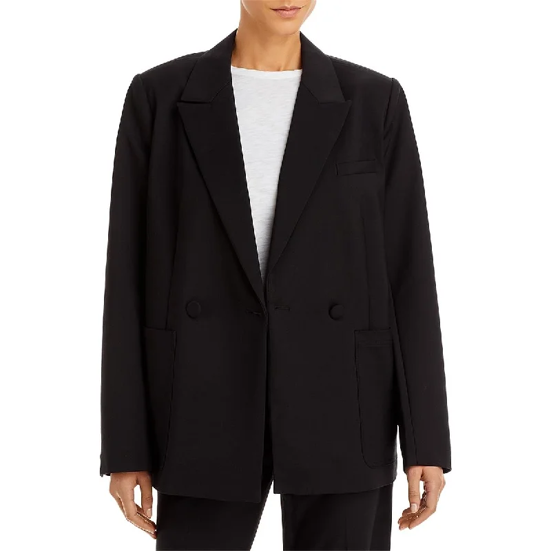 Good American Womens Office Career Double-Breasted Blazer Slim Fit Blazer