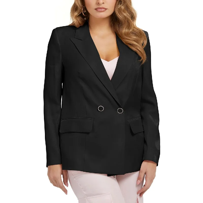 Guess Womens Adriana Solid  One-Button Blazer Women's Unique Blazer